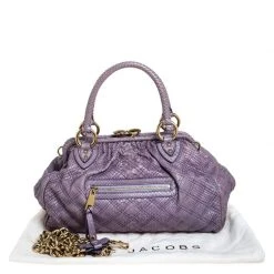 Marc Jacobs Purple Quilted Python Stam Satchel For Women -Cheap Marc Jacobs Store luxury women marc jacobs used handbags p253201 008