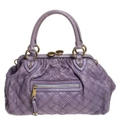Marc Jacobs Purple Quilted Python Stam Satchel For Women