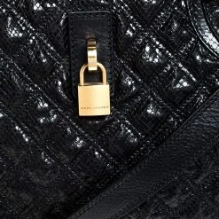 Marc Jacobs Black Quilted Snake Skin Embossed Leather Tote For Women 15 Marc Jacobs Black Quilted Snake Skin Embossed Leather Tote For Women -Cheap Marc Jacobs Store luxury women marc jacobs used handbags p253216 003