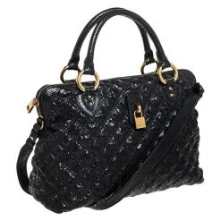Marc Jacobs Black Quilted Snake Skin Embossed Leather Tote For Women 13 Marc Jacobs Black Quilted Snake Skin Embossed Leather Tote For Women -Cheap Marc Jacobs Store luxury women marc jacobs used handbags p253216 004