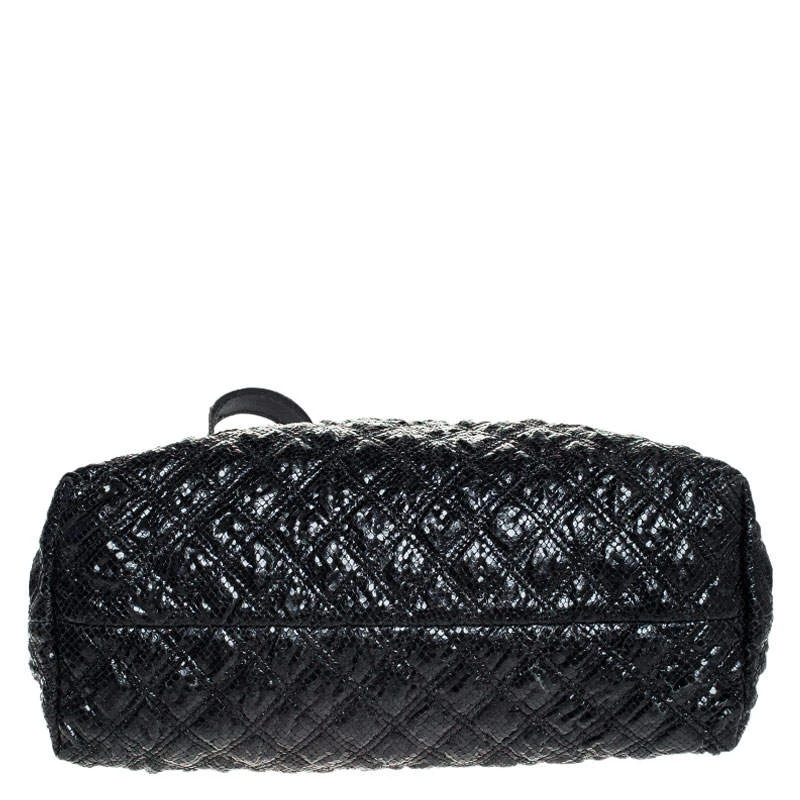 Marc Jacobs Black Quilted Snake Skin Embossed Leather Tote For Women 6 Marc Jacobs Black Quilted Snake Skin Embossed Leather Tote For Women - Image 6
