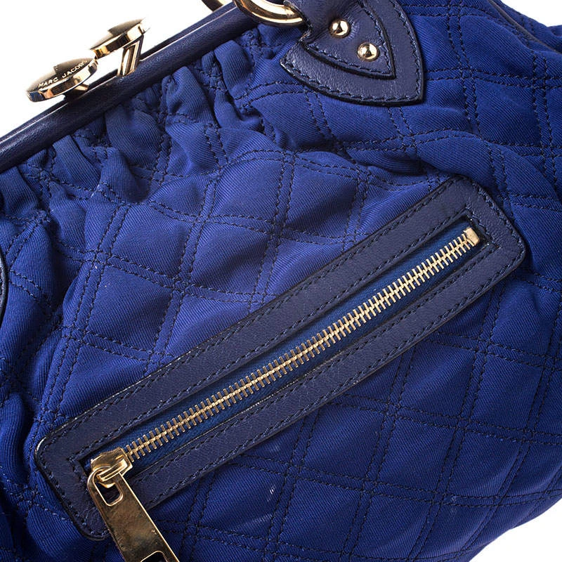 Marc Jacobs Blue Quilted Neoprene And Leather Stam Shoulder Bag For Women 5 Marc Jacobs Blue Quilted Neoprene And Leather Stam Shoulder Bag For Women - Image 5