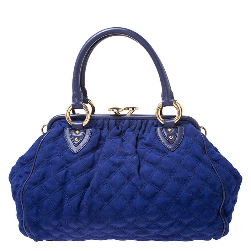 Marc Jacobs Blue Quilted Neoprene And Leather Stam Shoulder Bag For Women 4 Marc Jacobs Blue Quilted Neoprene And Leather Stam Shoulder Bag For Women - Image 4