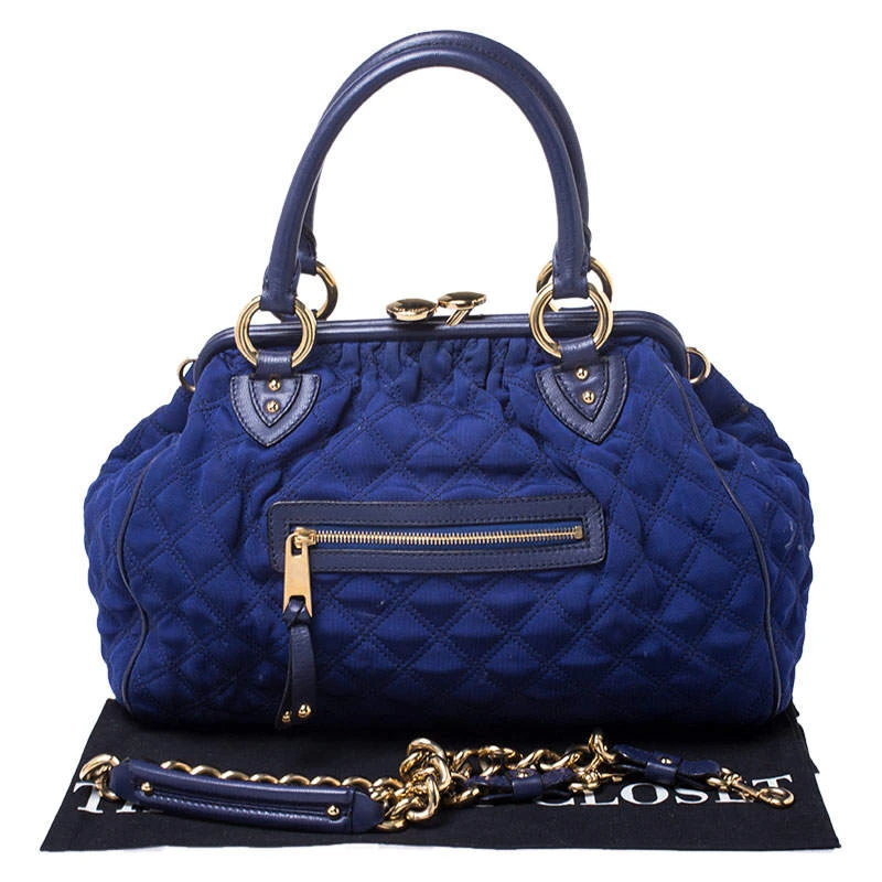 Marc Jacobs Blue Quilted Neoprene And Leather Stam Shoulder Bag For Women 9 Marc Jacobs Blue Quilted Neoprene And Leather Stam Shoulder Bag For Women - Image 9