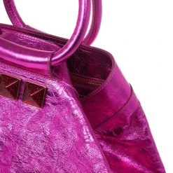 Marc Jacobs Metallic Pink Crackled Leather Cruise Tote For Women -Cheap Marc Jacobs Store luxury women marc jacobs used handbags p25547 006