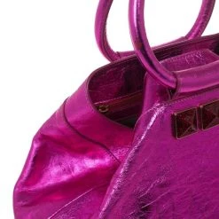 Marc Jacobs Metallic Pink Crackled Leather Cruise Tote For Women -Cheap Marc Jacobs Store luxury women marc jacobs used handbags p25547 008
