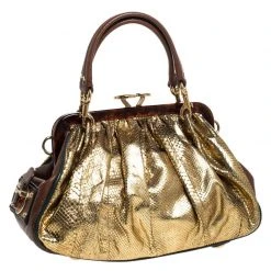 Marc Jacobs Gold Snakeskin Stam Satchel For Women -Cheap Marc Jacobs Store luxury women marc jacobs used handbags p256079 004