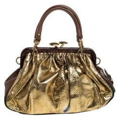 Marc Jacobs Gold Snakeskin Stam Satchel For Women -Cheap Marc Jacobs Store luxury women marc jacobs used handbags p256079 005
