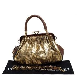Marc Jacobs Gold Snakeskin Stam Satchel For Women -Cheap Marc Jacobs Store luxury women marc jacobs used handbags p256079 006