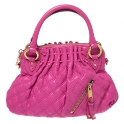 Marc Jacobs Pink Quilted Leather Small Cecilia Satchel For Women