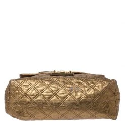Marc Jacobs Metallic Gold Quilted Leather Flap Shoulder Bag For Women -Cheap Marc Jacobs Store luxury women marc jacobs used handbags p256298 009