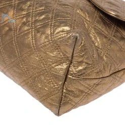 Marc Jacobs Metallic Gold Quilted Leather Flap Shoulder Bag For Women -Cheap Marc Jacobs Store luxury women marc jacobs used handbags p256298 011