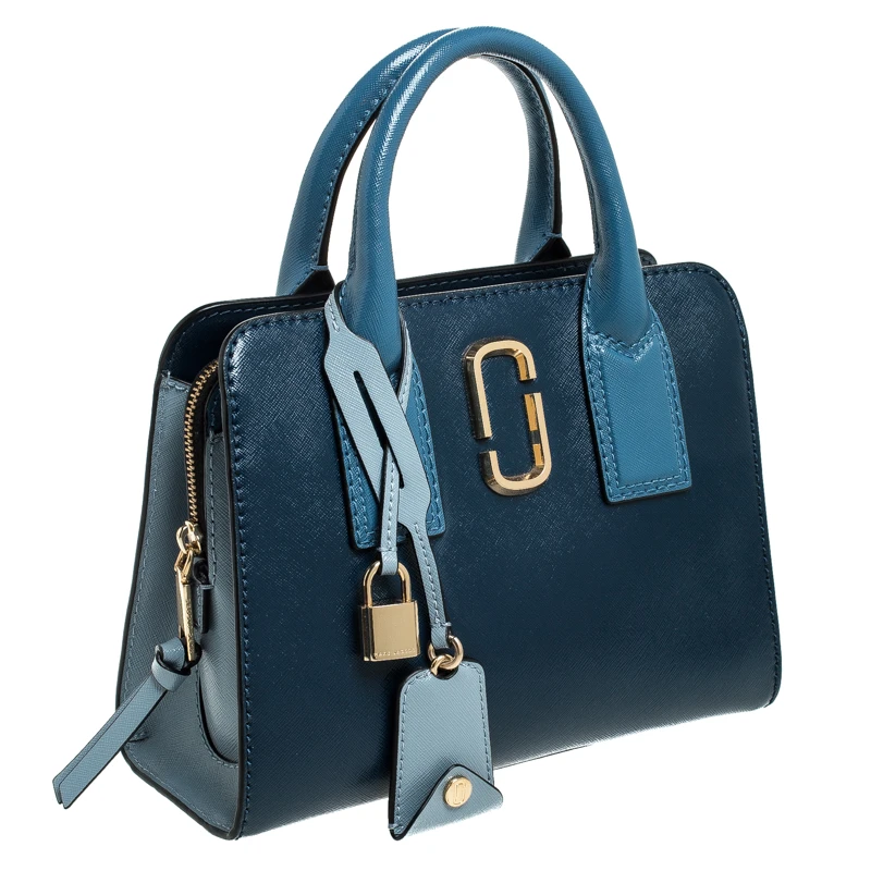 Marc Jacobs Blue Leather Little Big Shot Tote For Women 3 Marc Jacobs Blue Leather Little Big Shot Tote For Women - Image 3