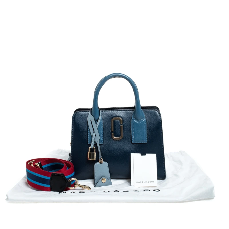 Marc Jacobs Blue Leather Little Big Shot Tote For Women 9 Marc Jacobs Blue Leather Little Big Shot Tote For Women - Image 9