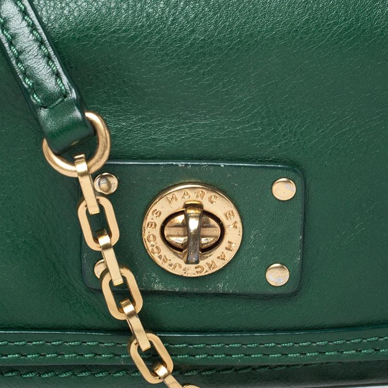 Marc Jacobs Green Leather Turnlock Crossbody Bag For Women 5 Marc Jacobs Green Leather Turnlock Crossbody Bag For Women - Image 5