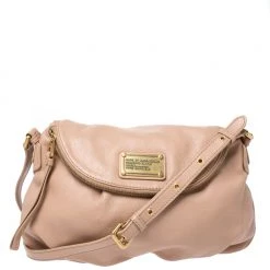 Marc Jacobs Beige Leather Classic Q Natasha Crossbody Bag For Women
