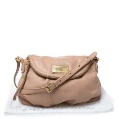 Marc Jacobs Beige Leather Classic Q Natasha Crossbody Bag For Women -Cheap Marc Jacobs Store luxury women marc jacobs used handbags p258609 012