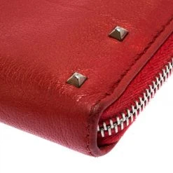 Marc Jacobs Red Studded Leather Zip Around Continental Wallet For Women -Cheap Marc Jacobs Store luxury women marc jacobs used handbags p258763 003