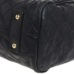Marc Jacobs Black Quilted Leather Mini Stam Satchel For Women -Cheap Marc Jacobs Store luxury women marc jacobs used handbags p258866 002
