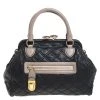 Marc Jacobs Black Quilted Leather Mini Stam Satchel For Women