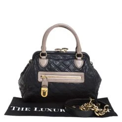 Marc Jacobs Black Quilted Leather Mini Stam Satchel For Women -Cheap Marc Jacobs Store luxury women marc jacobs used handbags p258866 009