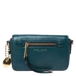 Marc Jacobs Petroleum Green Leather Recruit Crossbody Bag For Women