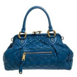 Marc Jacobs Blue Quilted Leather Stam Shoulder Bag For Women