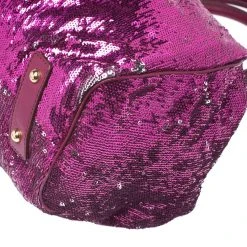 Marc Jacobs Fuchsia Sequin New York Rocker Stam Shoulder Bag For Women -Cheap Marc Jacobs Store luxury women marc jacobs used handbags p261174 002