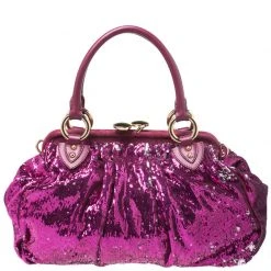 Marc Jacobs Fuchsia Sequin New York Rocker Stam Shoulder Bag For Women