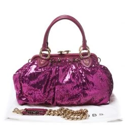 Marc Jacobs Fuchsia Sequin New York Rocker Stam Shoulder Bag For Women -Cheap Marc Jacobs Store luxury women marc jacobs used handbags p261174 010