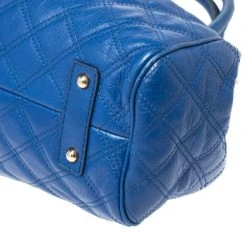 Marc Jacobs Blue Quilted Leather Stam Satchel For Women -Cheap Marc Jacobs Store luxury women marc jacobs used handbags p261193 004
