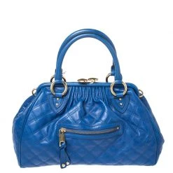 Marc Jacobs Blue Quilted Leather Stam Satchel For Women
