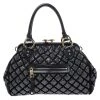 Marc Jacobs Black Crystal Embellished Quilted Leather Stam Satchel For Women