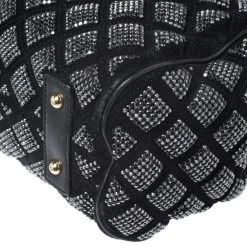 Marc Jacobs Black Crystal Embellished Quilted Leather Stam Satchel For Women -Cheap Marc Jacobs Store luxury women marc jacobs used handbags p262691 008