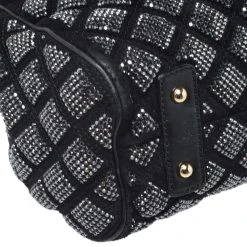 Marc Jacobs Black Crystal Embellished Quilted Leather Stam Satchel For Women -Cheap Marc Jacobs Store luxury women marc jacobs used handbags p262691 009