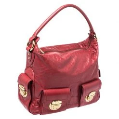 Marc Jacobs Red Leather Multi Pocket Shoulder Bag For Women -Cheap Marc Jacobs Store luxury women marc jacobs used handbags p266063 006