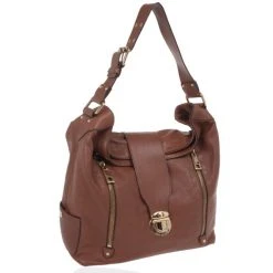 Marc Jacobs Brown Leather Amy With Zippers Hobo For Women -Cheap Marc Jacobs Store luxury women marc jacobs used handbags p27071 0003