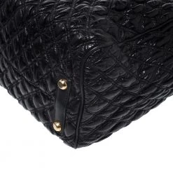 Marc Jacobs Black Quilted Leather Oversized Stam Bag For Women -Cheap Marc Jacobs Store luxury women marc jacobs used handbags p273309 001