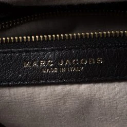 Marc Jacobs Black Quilted Leather Oversized Stam Bag For Women -Cheap Marc Jacobs Store luxury women marc jacobs used handbags p273309 004