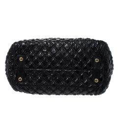 Marc Jacobs Black Quilted Leather Oversized Stam Bag For Women -Cheap Marc Jacobs Store luxury women marc jacobs used handbags p273309 011