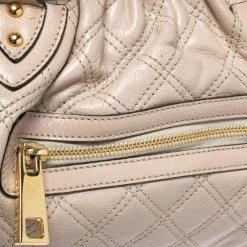 Marc Jacobs Beige Leather Mini Stam Satchel For Women -Cheap Marc Jacobs Store luxury women marc jacobs used handbags p275023 006