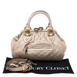 Marc Jacobs Beige Leather Mini Stam Satchel For Women -Cheap Marc Jacobs Store luxury women marc jacobs used handbags p275023 009