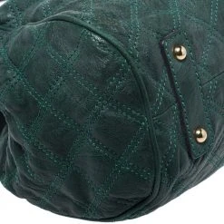 Marc Jacobs Green Quilted Leather Stam Shoulder Bag For Women -Cheap Marc Jacobs Store luxury women marc jacobs used handbags p275712 001