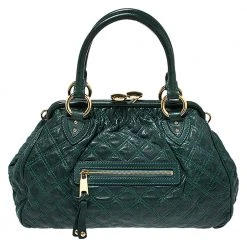 Marc Jacobs Green Quilted Leather Stam Shoulder Bag For Women