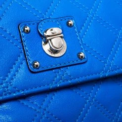 Marc Jacobs Blue Quilted Leather Flap Crossbody Bag For Women -Cheap Marc Jacobs Store luxury women marc jacobs used handbags p280574 004