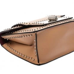 Marc Jacobs Beige Studded Leather Small Mischief Shoulder Bag For Women -Cheap Marc Jacobs Store luxury women marc jacobs used handbags p280637 003