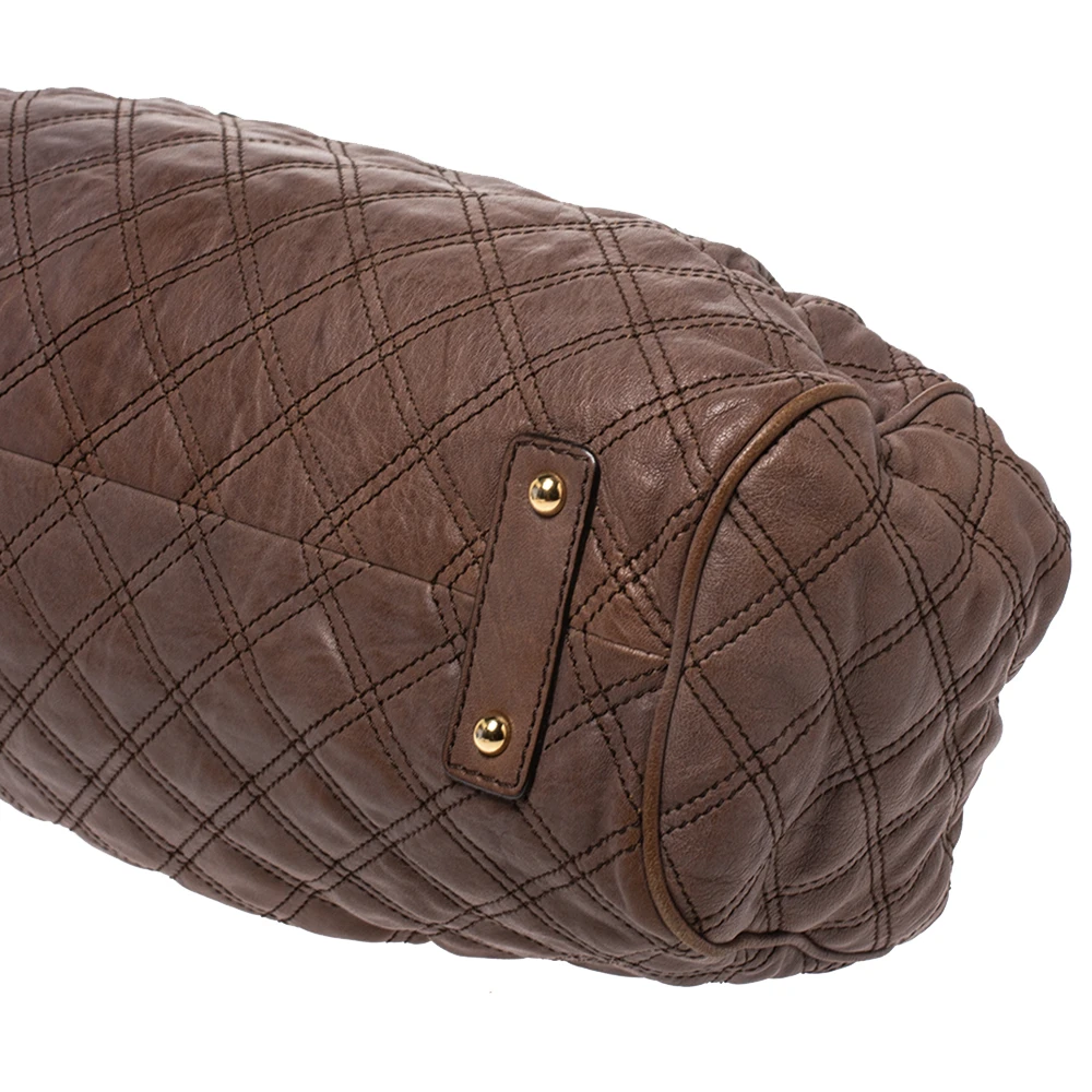 Marc Jacobs Brown Quilted Leather Stam Satchel For Women 10 Marc Jacobs Brown Quilted Leather Stam Satchel For Women - Image 10