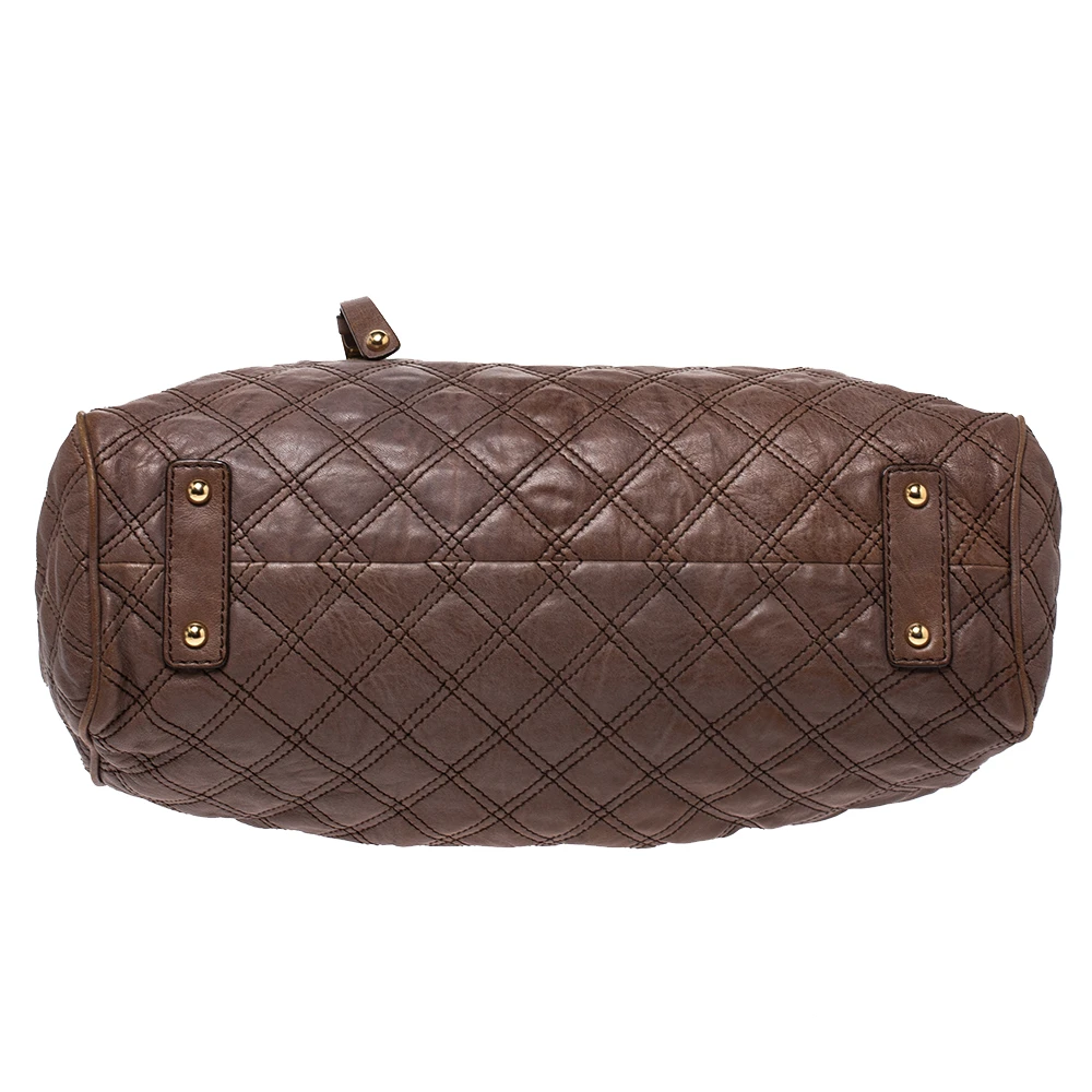 Marc Jacobs Brown Quilted Leather Stam Satchel For Women 6 Marc Jacobs Brown Quilted Leather Stam Satchel For Women - Image 6