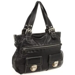 Marc Jacobs Black Leather Stella Tote For Women -Cheap Marc Jacobs Store luxury women marc jacobs used handbags p28588 0003