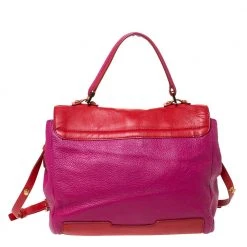 Marc By Marc Jacobs Fuchsia/Red Leather Bob’s Memphis Top Handle Bag For Women -Cheap Marc Jacobs Store luxury women marc jacobs used handbags p287390 001